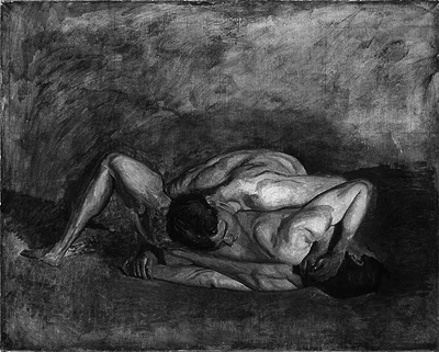 Wrestlers, Thomas Eakins (1899). 