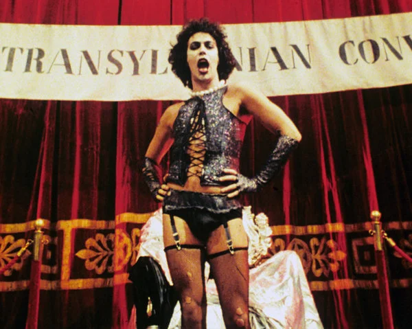 Dr Frank N Furter, portrayed by Tim Curry, in the 1975 movie adaptation.