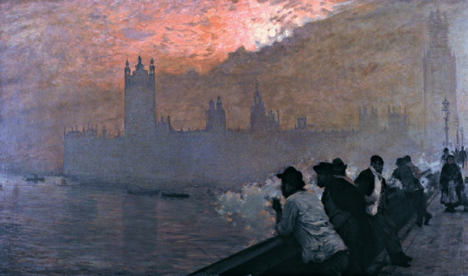 Fig. 2. Giuseppe De Nittis, Westminster . 1878. Oil on canvas, 110 × 192cm. Private collection.