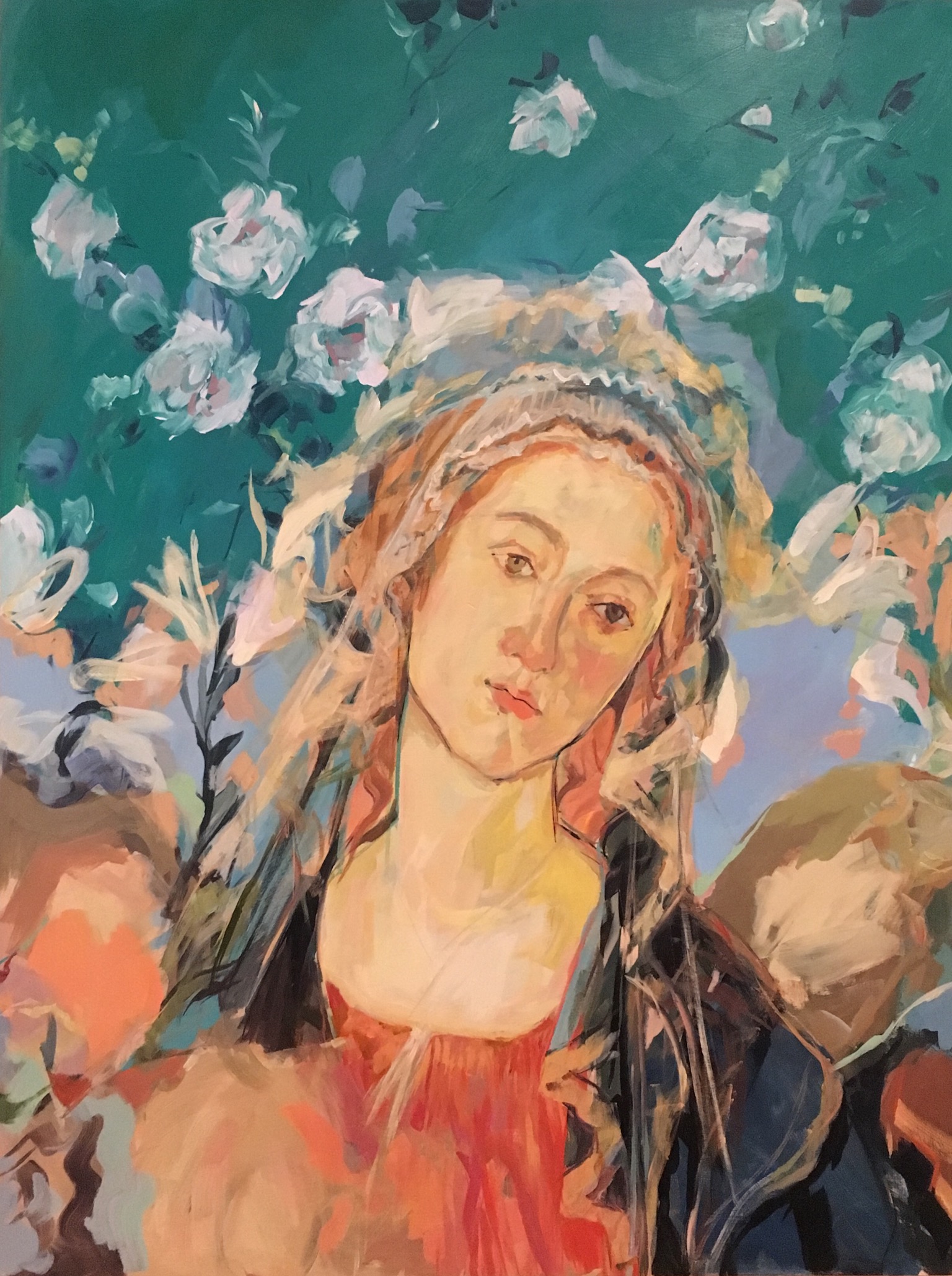 "Theotokos (after Botticelli)" 30"x40"