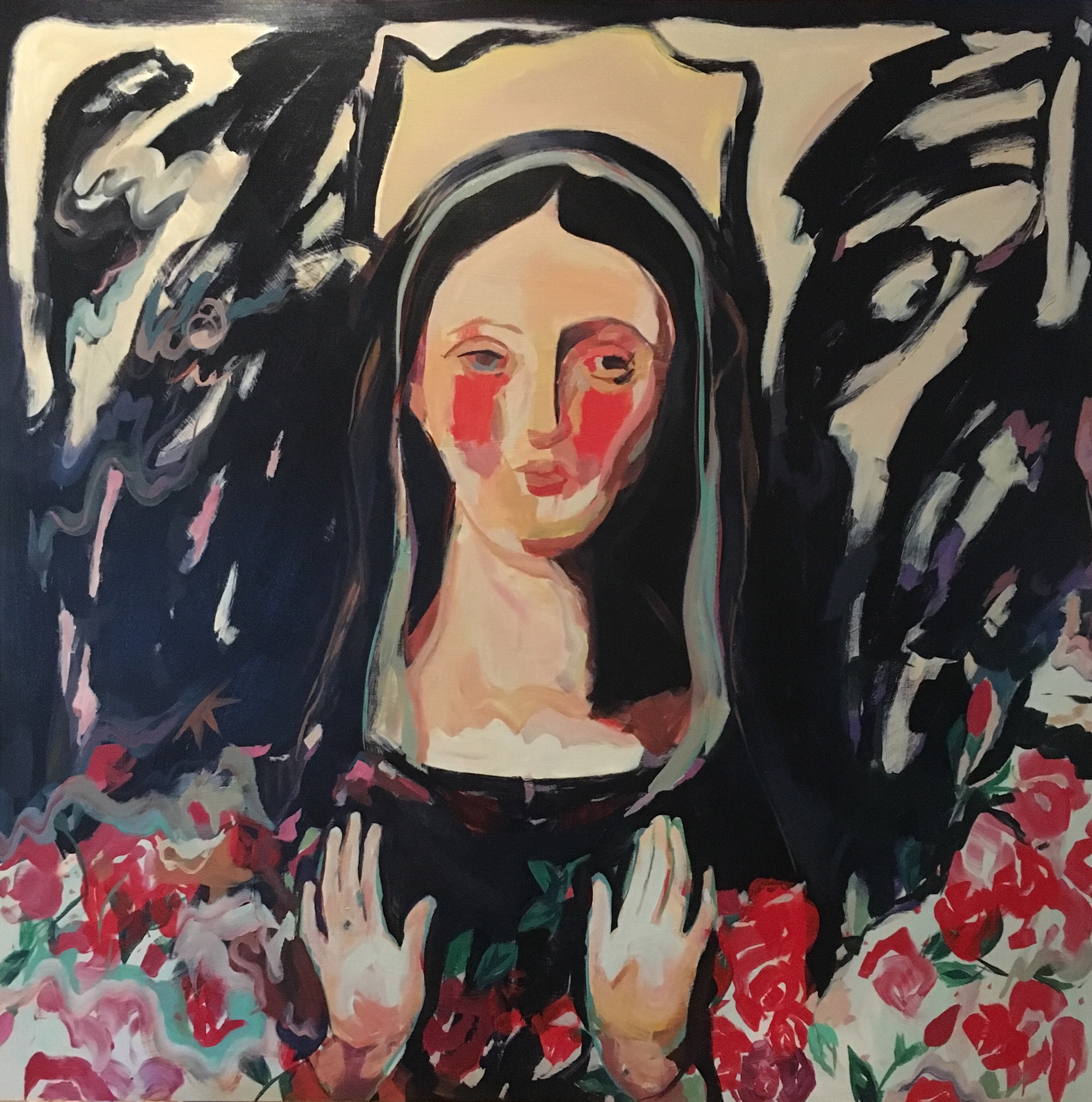 "A Rose Without Thorns (after Ingres)" 36"x36"