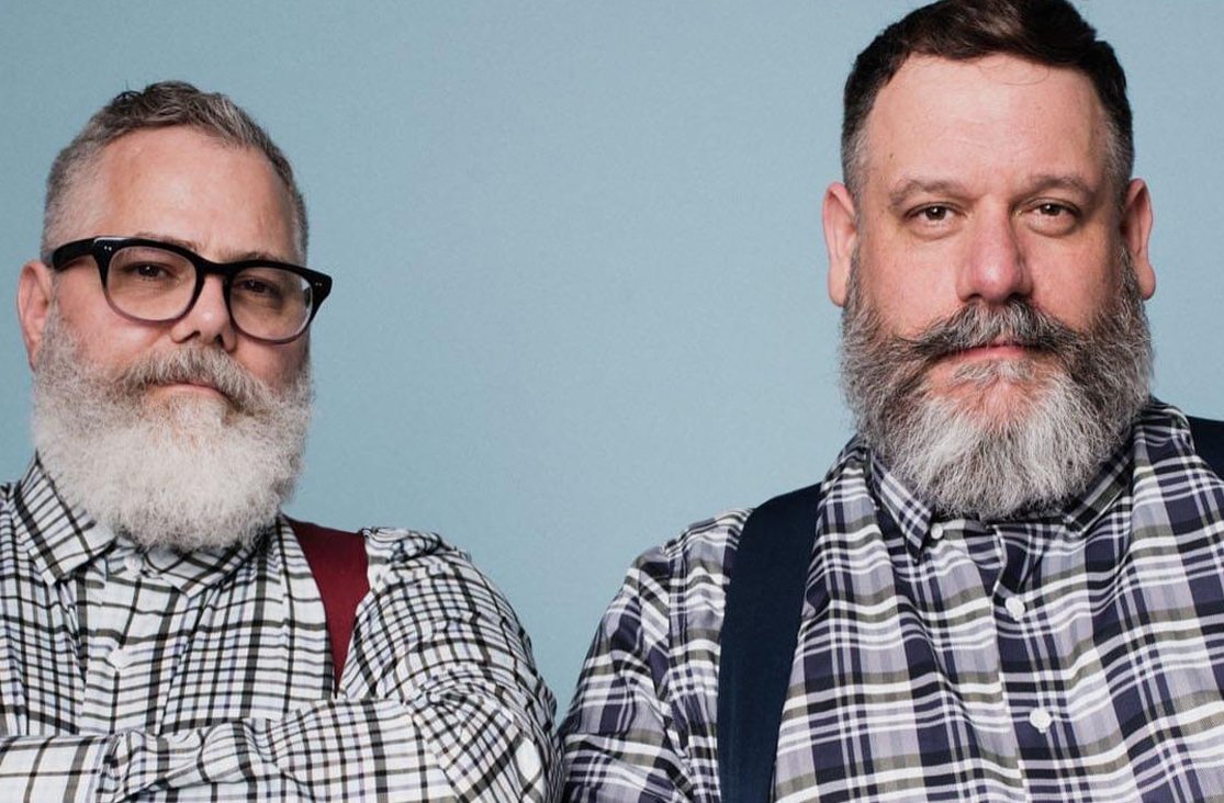 Portrait of the designers robot Tagliapietra and Jeffrey Costello