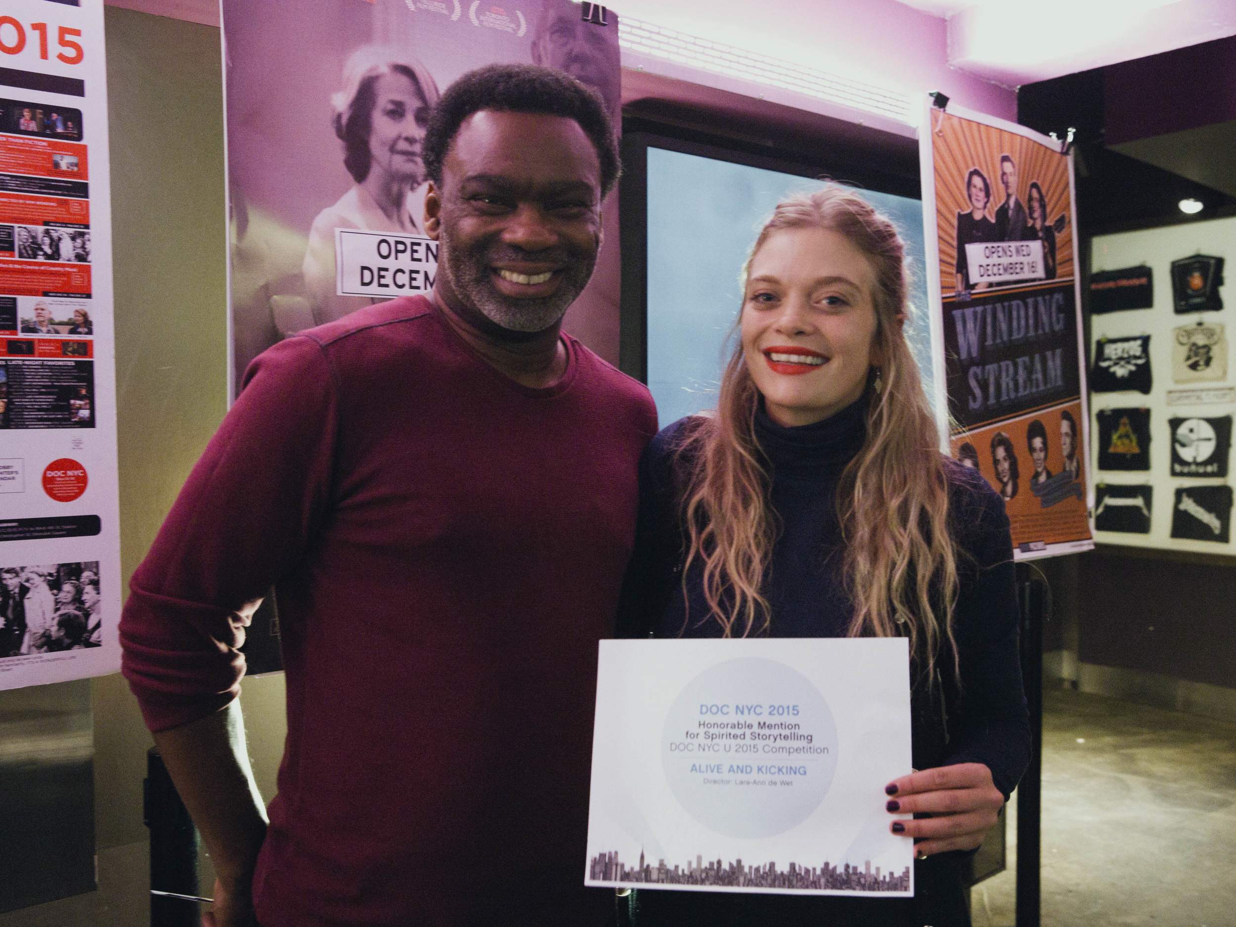 "ALIVE & KICKING" WINS JURY PRIZE FOR "SPIRITED STORYTELLING" AT DOC NYC FILM FESTIVAL.