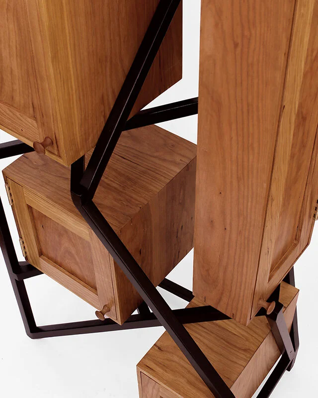 A modern tea chest, close up view