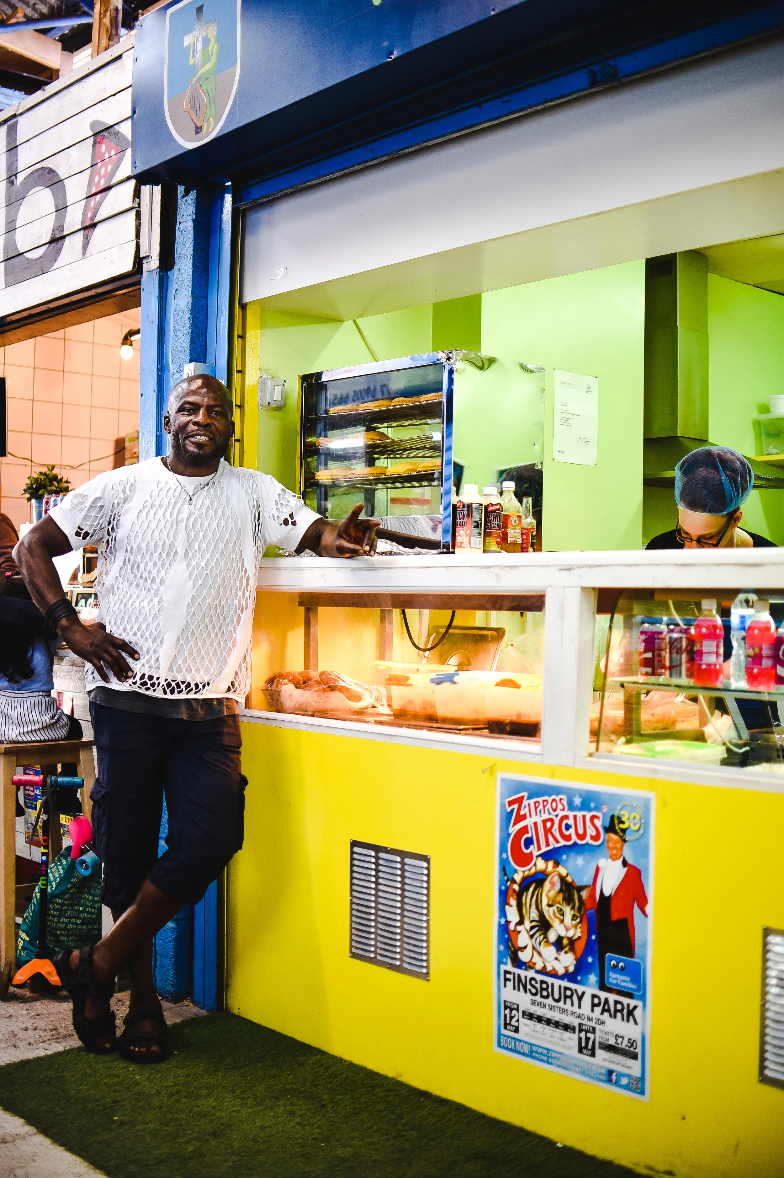 Enthusiastic tuck shop owner Cliff played ring master to the rousing support for Corbyn, chanting “vote Labour..!”