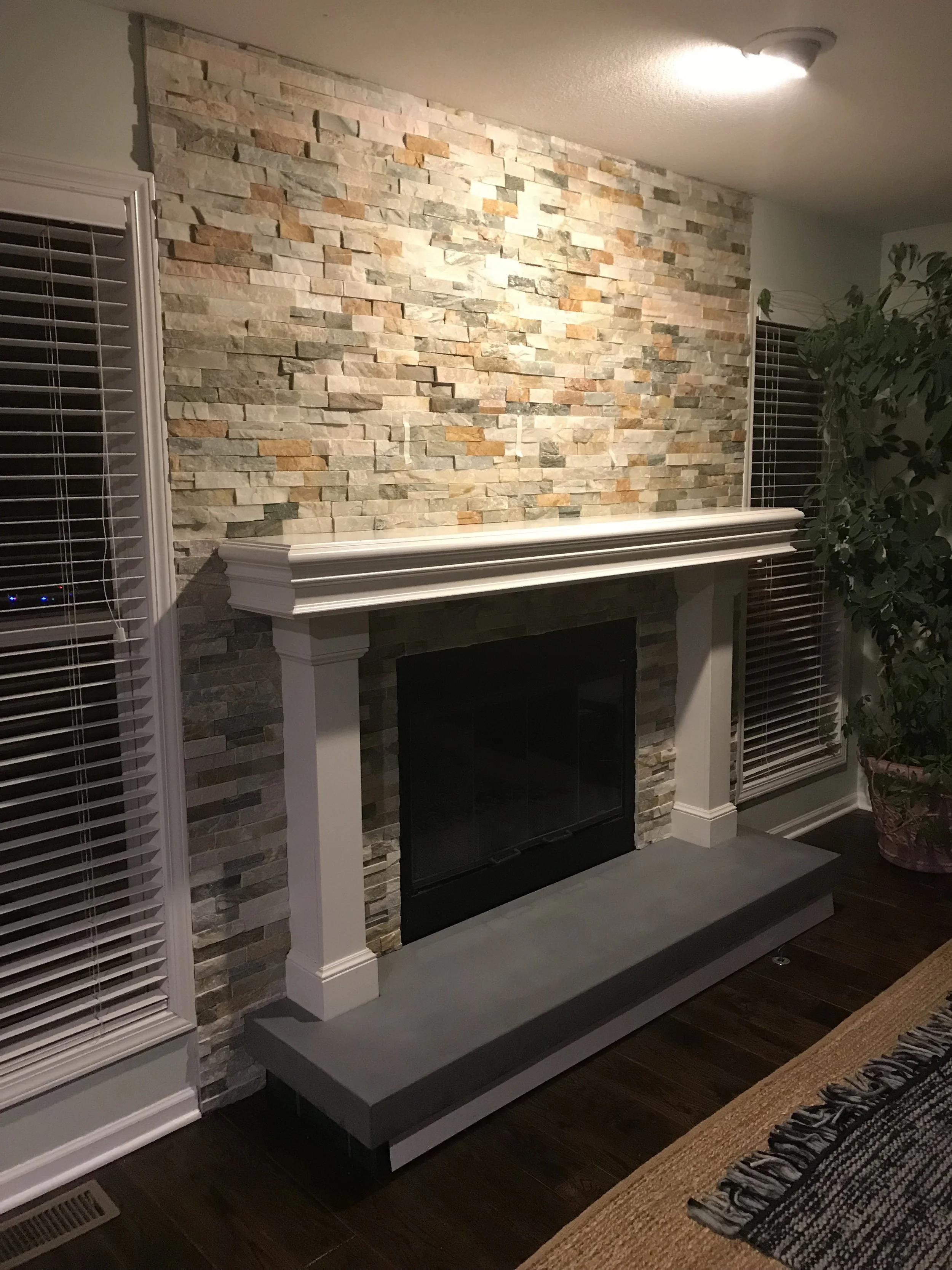 Graphite Gray Concrete Fireplace Hearth