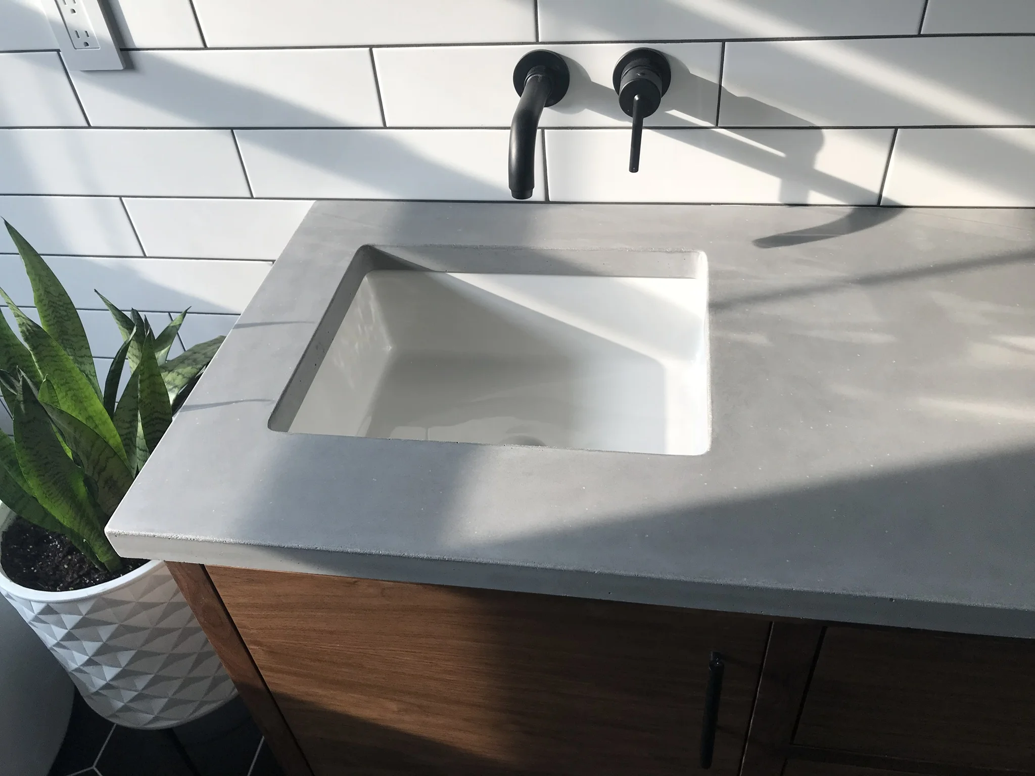Dove gray on white Concrete Vanity top