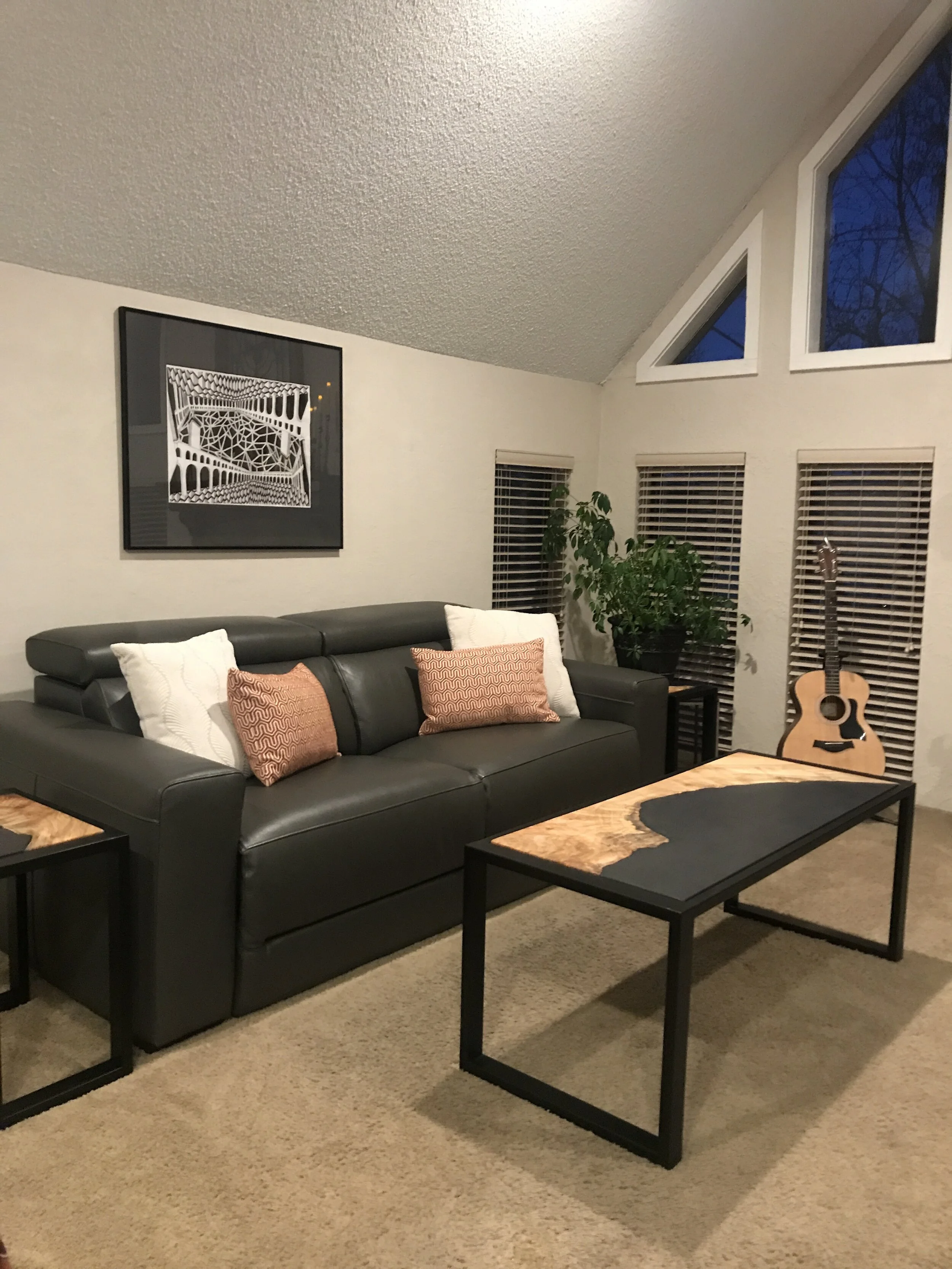 Spalted Maple and Onyx Live edge Coffee Table