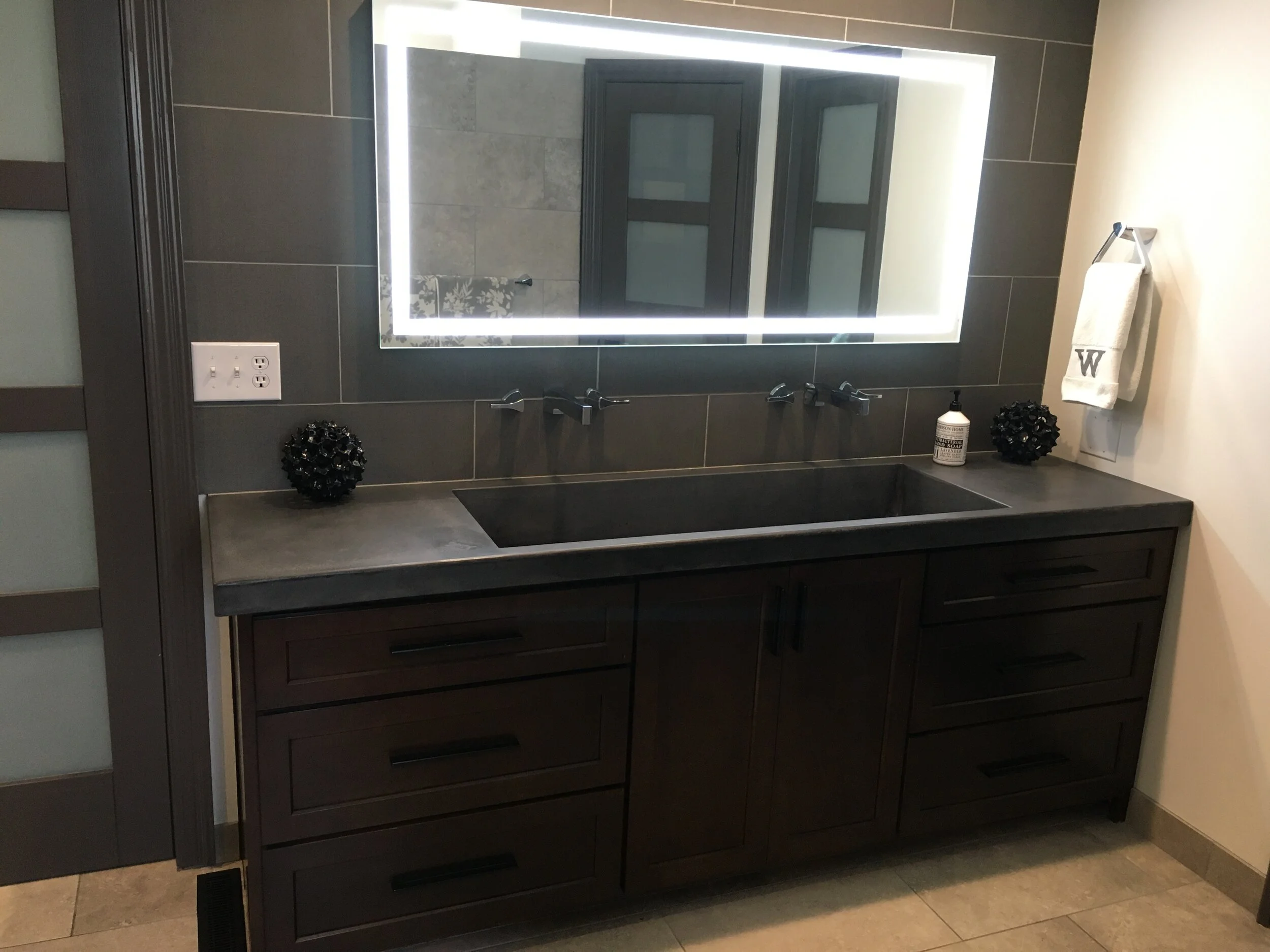 Industrial Modern Ramp Sink With Slot Drain