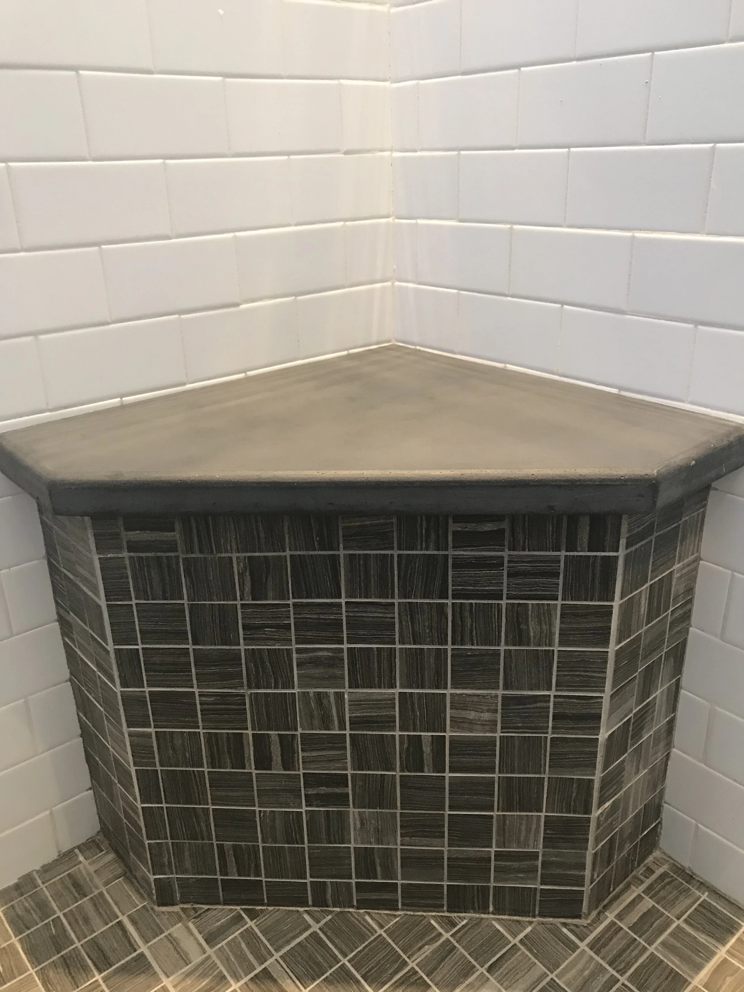 Charcoal shower seat top