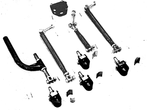 Attachment Kit - Struts, U-Clamps, Sliding Clamp, Shims, Cotter Pins (Bolts and Nuts shown fitted to assemblies)