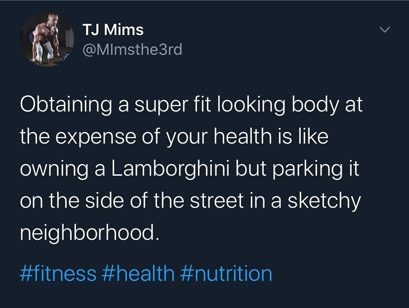 If you neglect your health at the expense of obtaining an athletic, toned body&hellip;you&rsquo;re very likely to lose both.

Chase health, strength, and performance. The rest will fall in place.

#coldhardtruth #difficultpilltoswallow #fitness #nutr