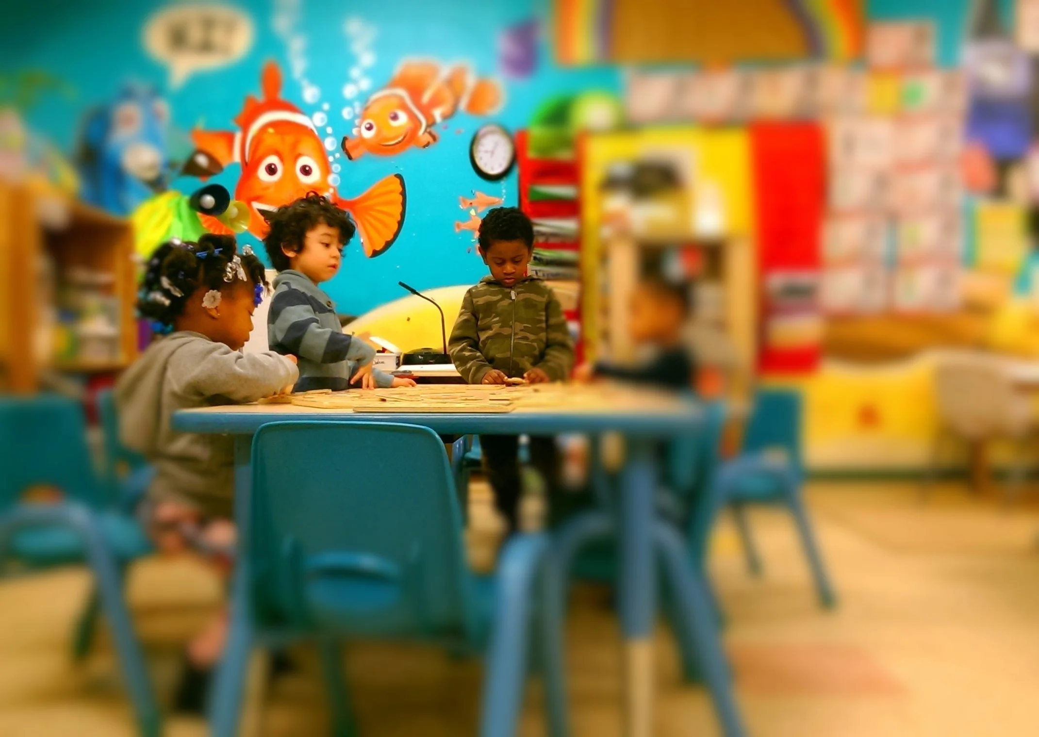 A view of Classroom E.