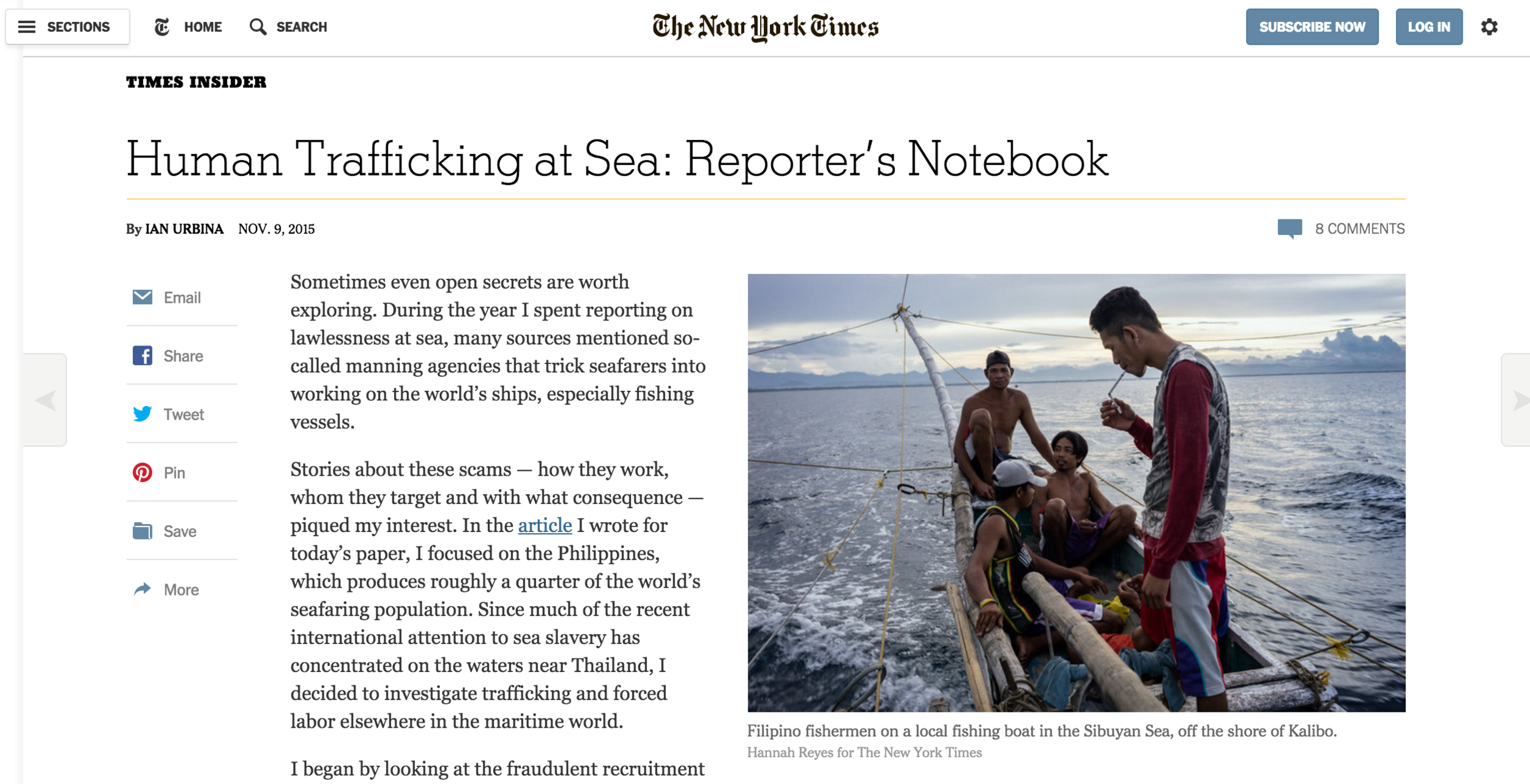 NY Times Reporter's Notebook