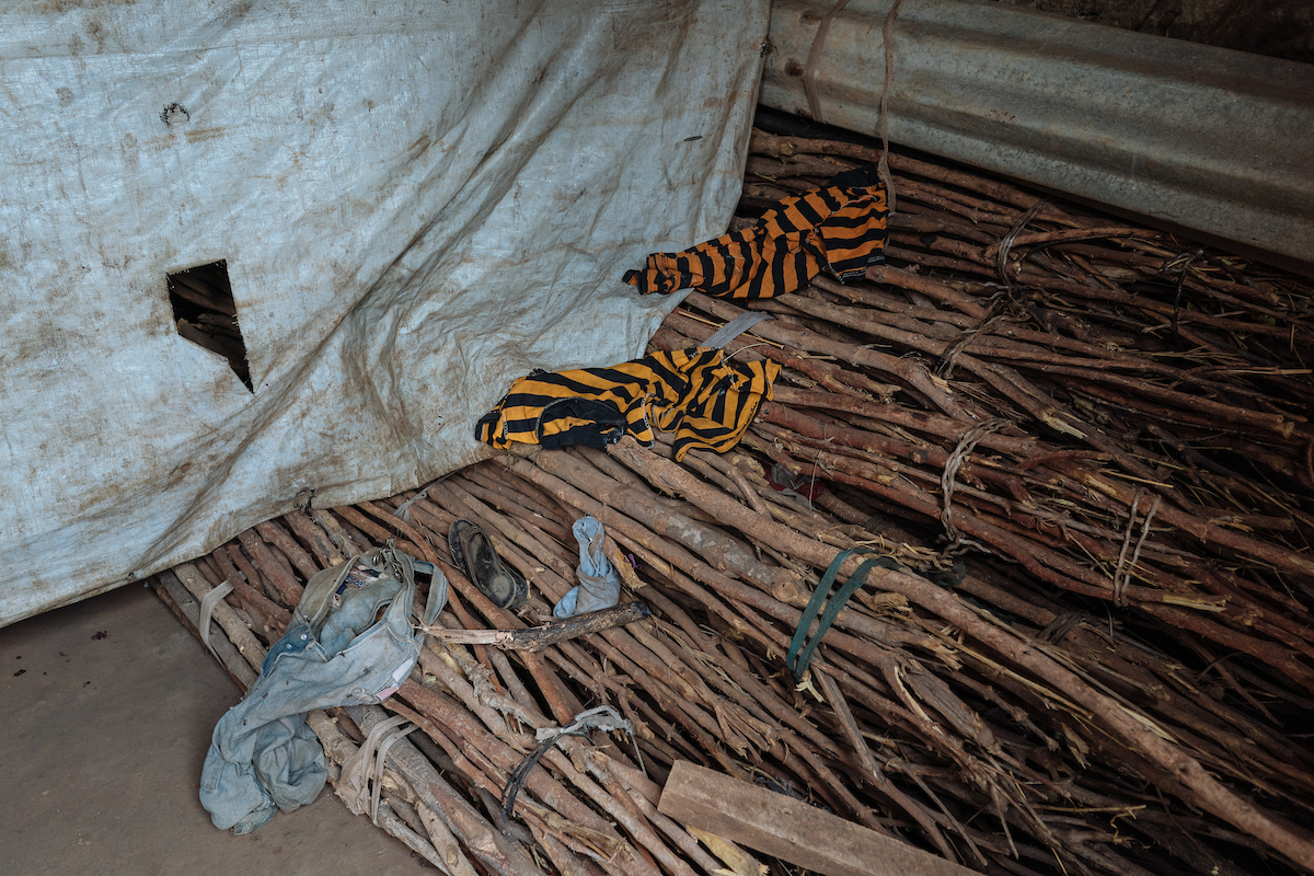 Firewood is seen in the back area of a tent in a Protection of Civilians (POC) site in South Sudan. In South Sudan, women and girls displaced from war must leave protection of civilians sites to collect firewood - a task traditionally done by women, who make up majority of the population in these camps. The journey is perilous and puts these women at continued risk of sexual violence, which rights groups have called an 'epidemic' in the country.