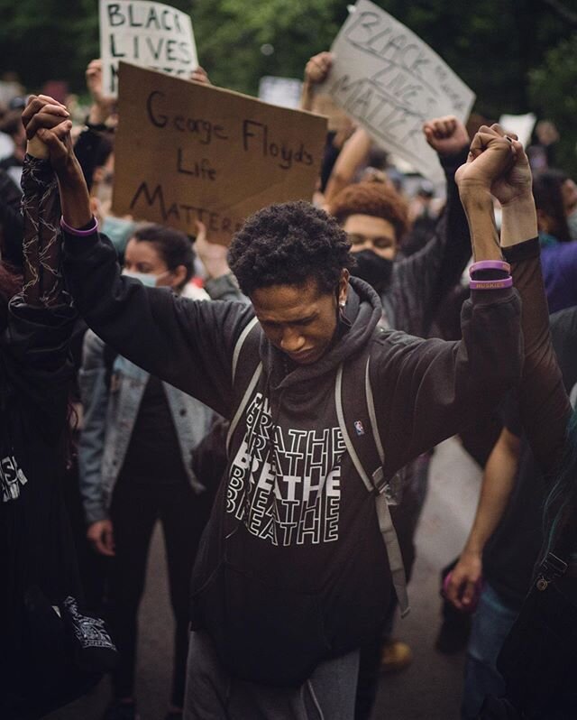 Last night in Boston. Protesters peacefully gathered for a rally and vigil more than a week after the death of George Floyd, who passed away after a white police officer knelt on his neck for eight minutes and 46 seconds, as Mr. Floyd gasped &lsquo;I