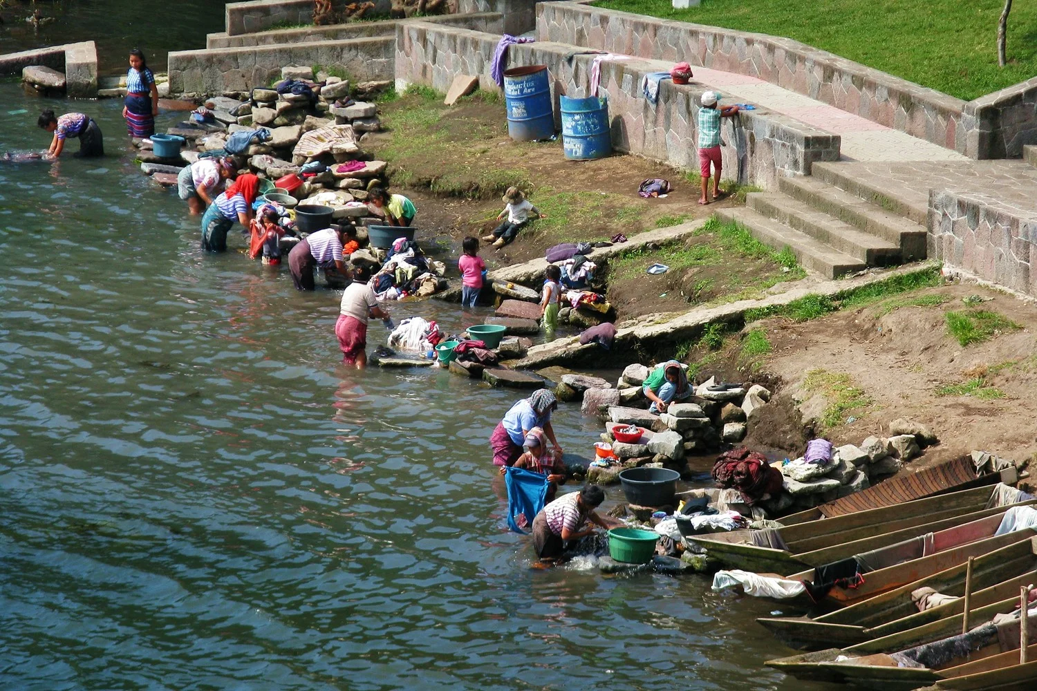  Laundry time, Lake Atitlan, Guatemala.&nbsp; 2014 