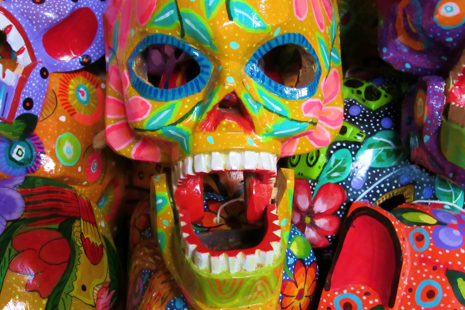  Mayan masks for sale, Antigua, Guatemala.&nbsp; 2015 