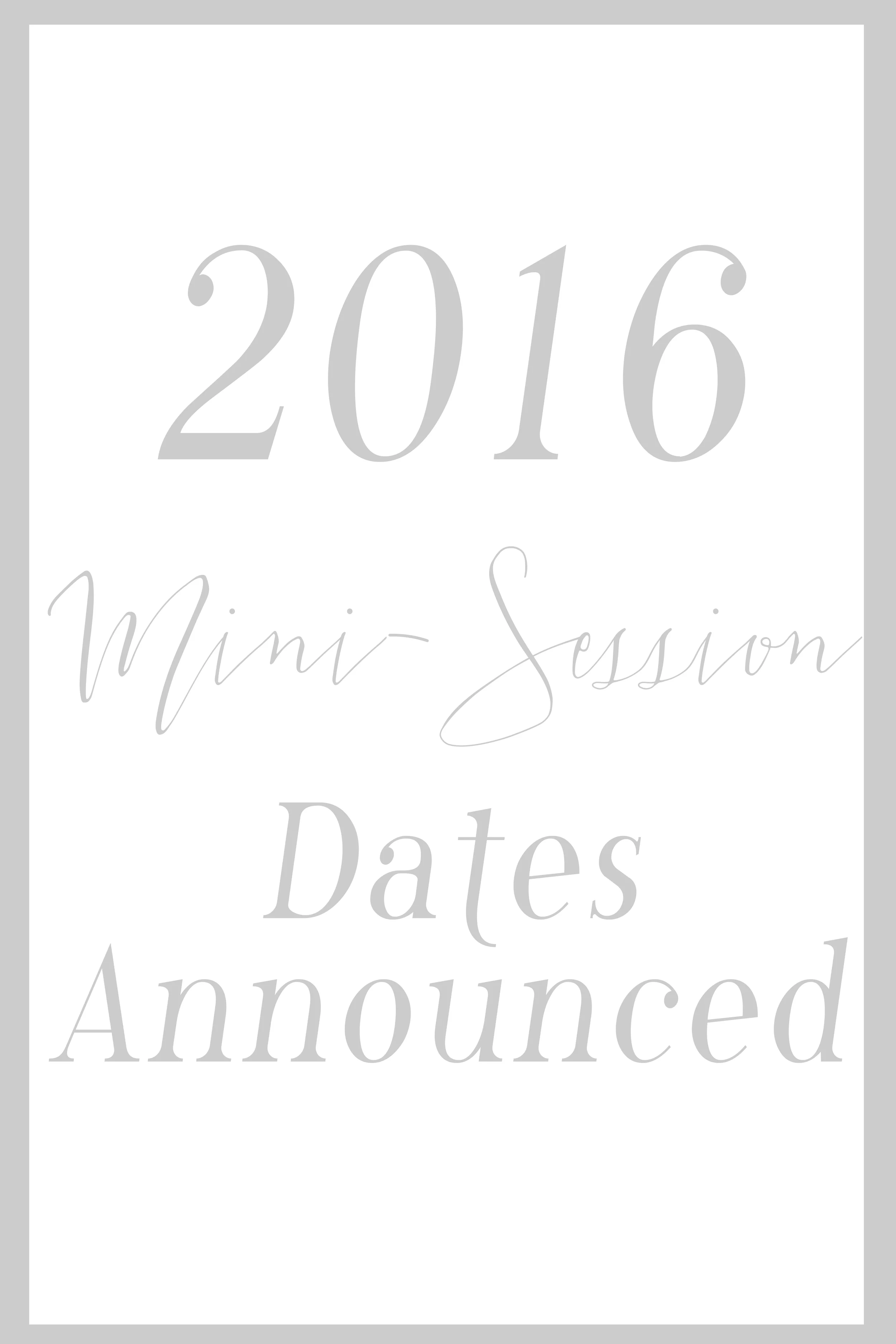 2016 Mini Session Dates have been Announced! - Columbus, Ohio Photographer Mini Sessions