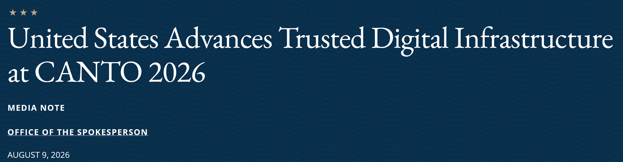 A Potential Carrot To Government Of Cuba?  "United States Advances Trusted Digital Infrastructure at CANTO 2026"