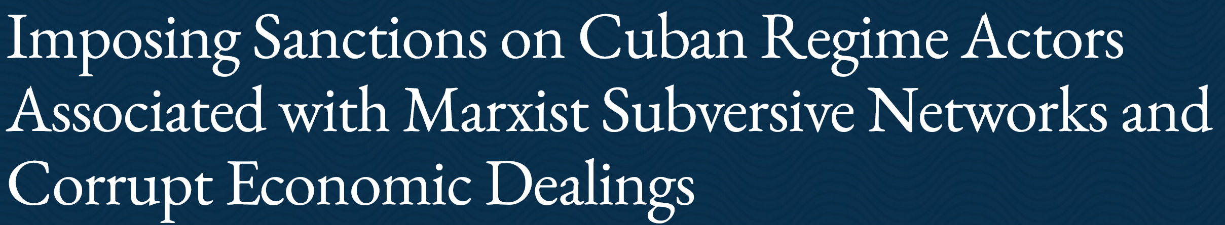 Trump-Vance Administration Increases Pressure On Cuba's Mining Sector.  Impacting U.S. Control For Canada's Sherritt?