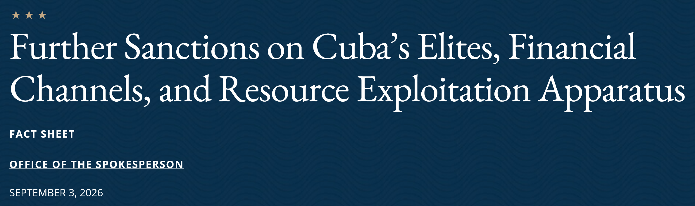 Five Entities In Cuba's Banking, Energy, Mining Sectors And Grandson Of Raul Castro Added To SDN List