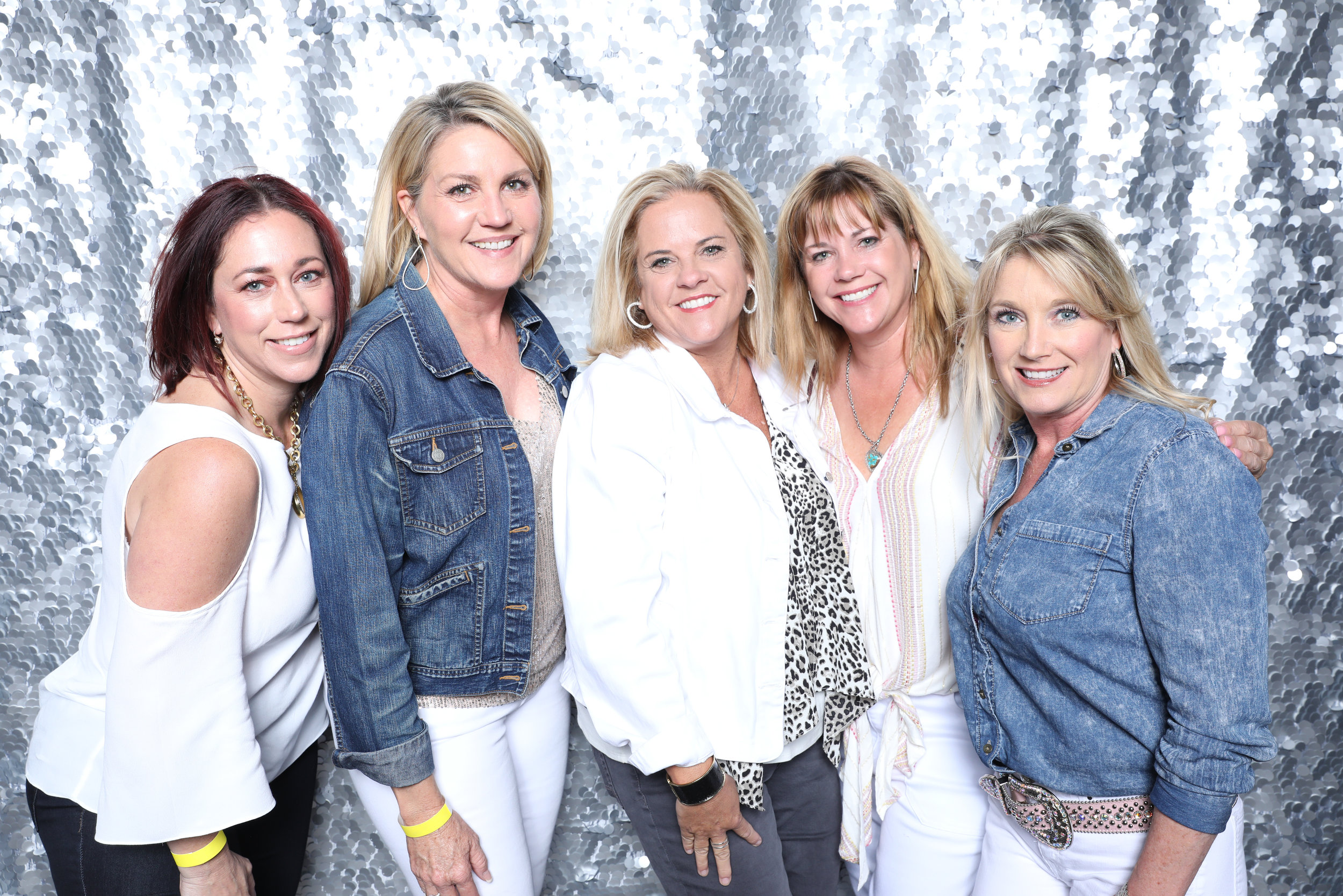 Open Air Photo Booth Scottsdale with Silver Sequin Backdrop