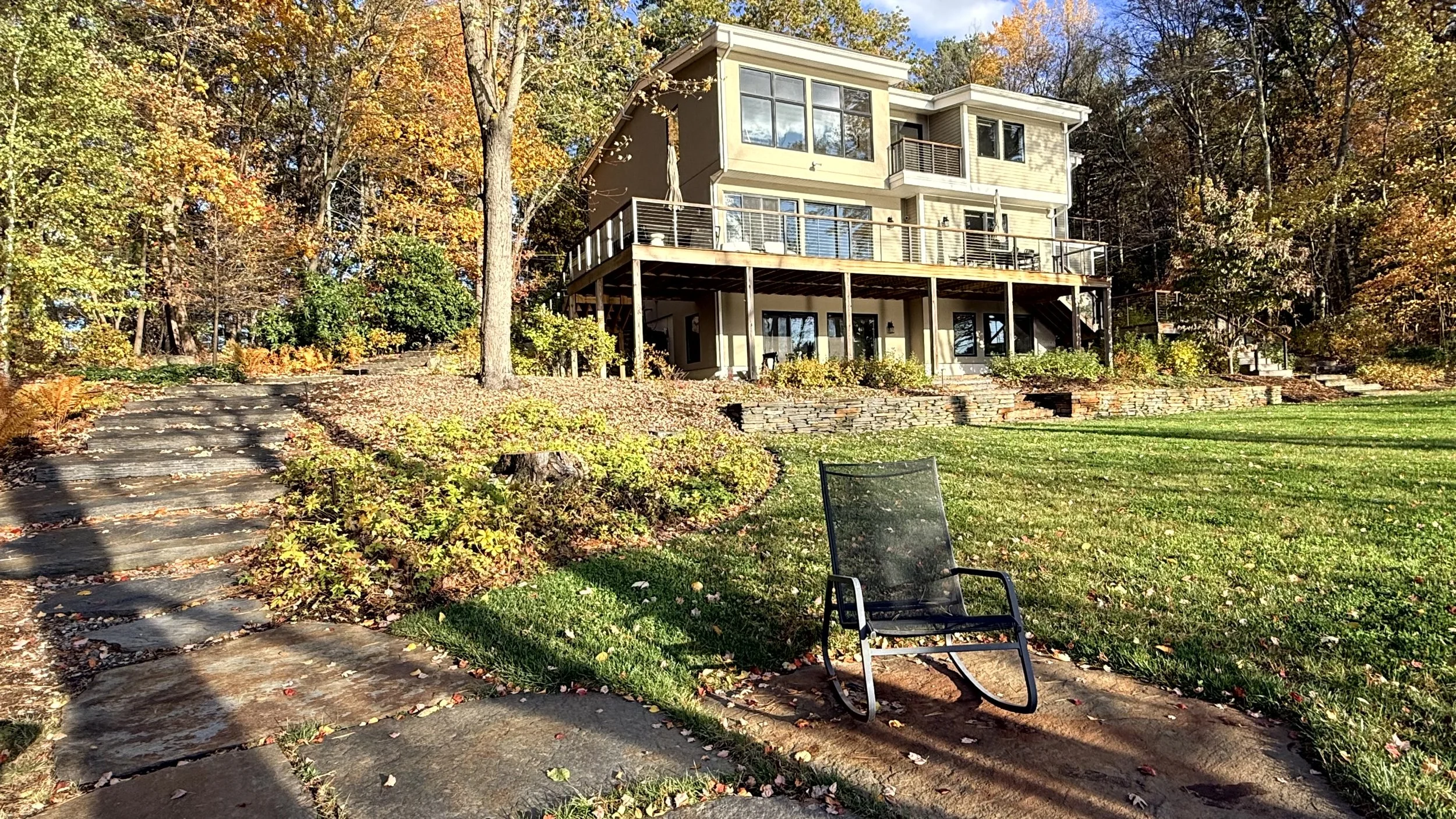 View from lower terrace