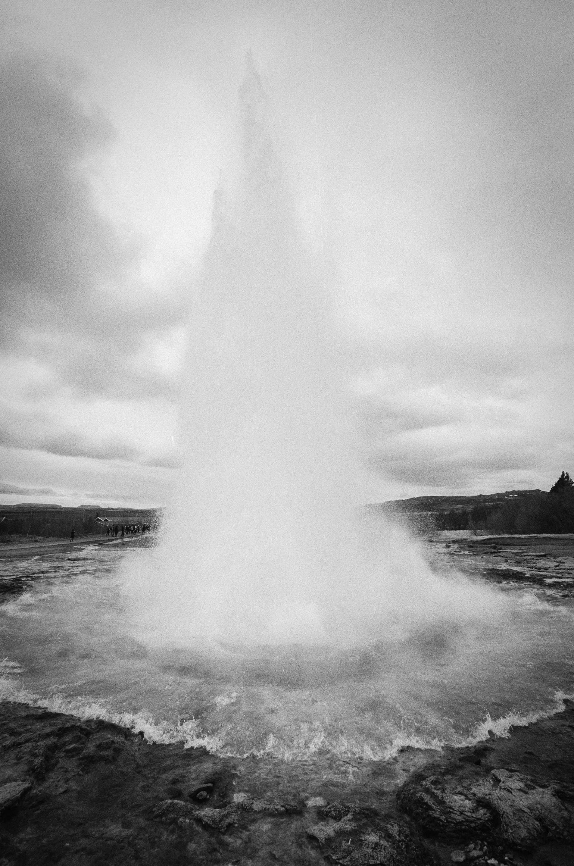 Geyser Eruption (Black and White Film)