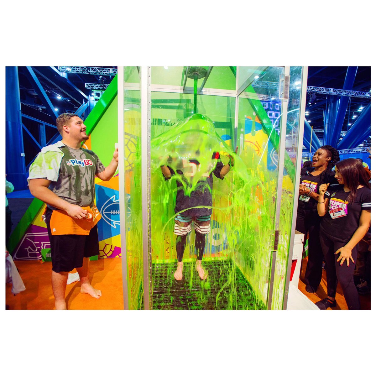 Super Bowl Fan Zone Sliming!