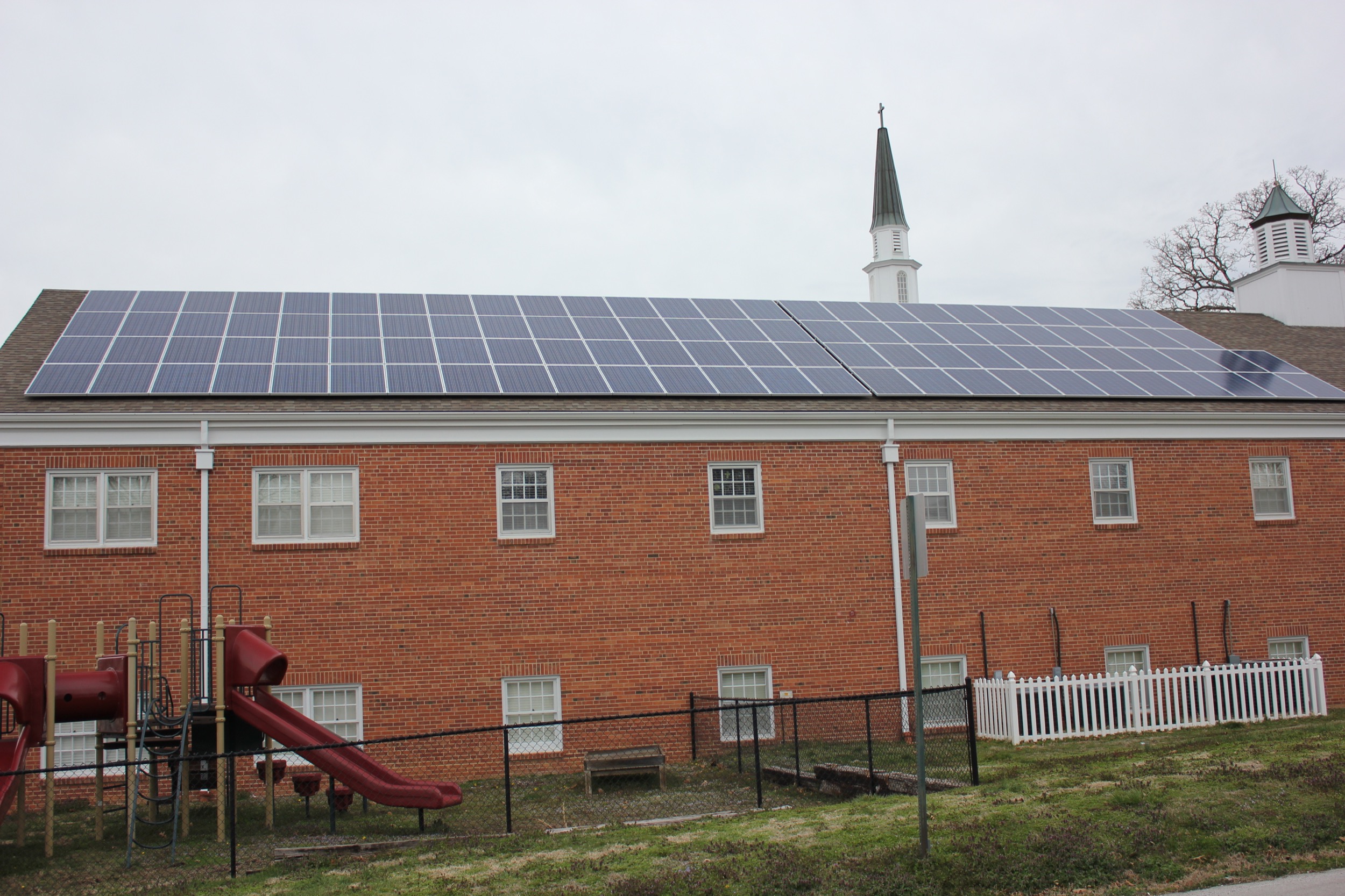 Solar array on a church © 2015 Cromwell Environmental