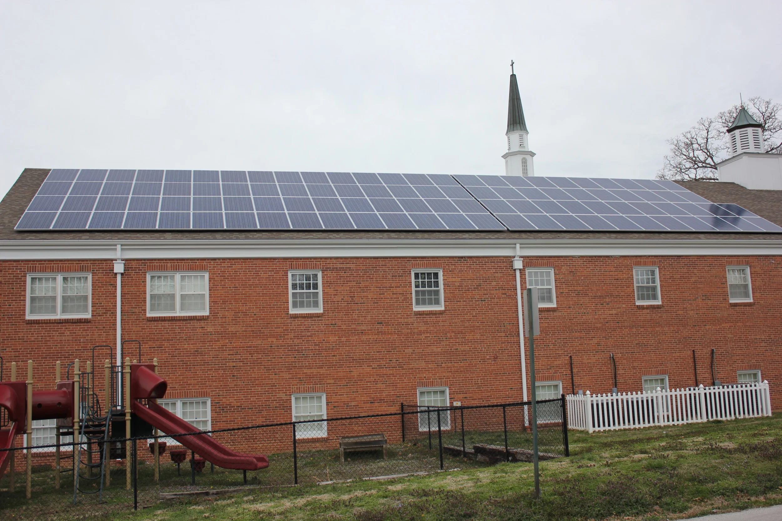 Solar array on a church © 2015 Cromwell Environmental