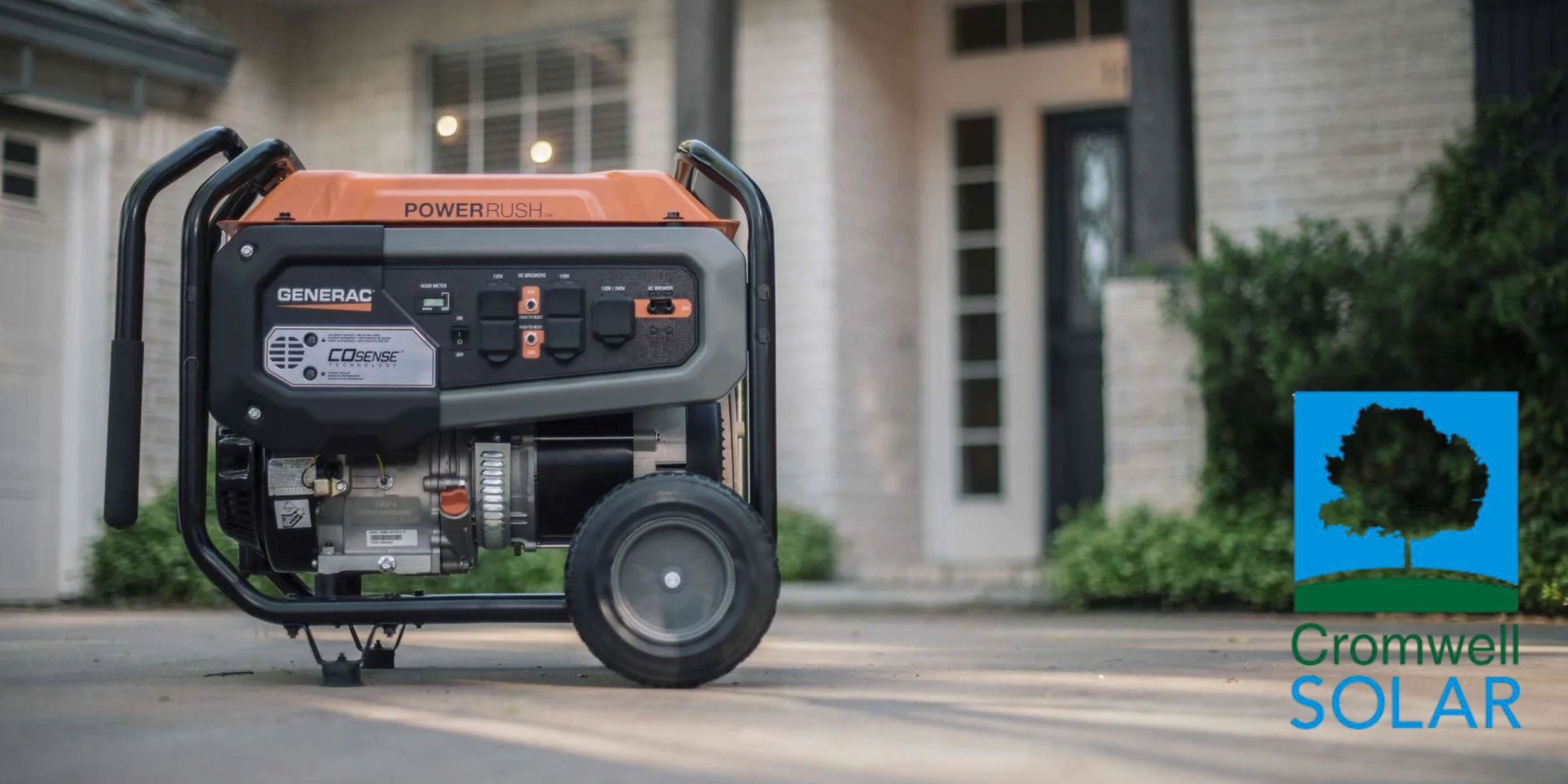 Generac portable generator paired with an interlock device to safely meet home power needs during unexpected outages