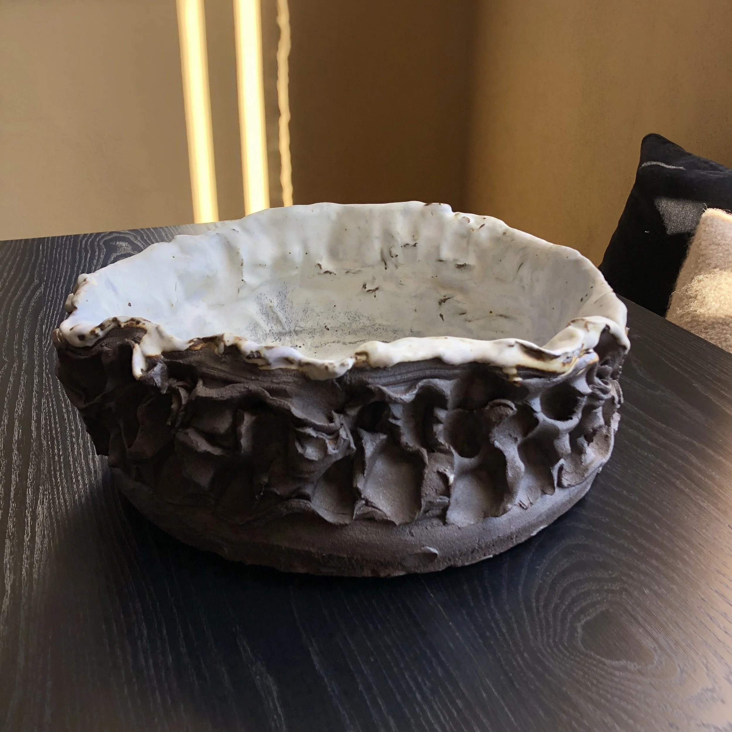 Glazed Ceramic Planter | Diam. 13" x H 6" | $550