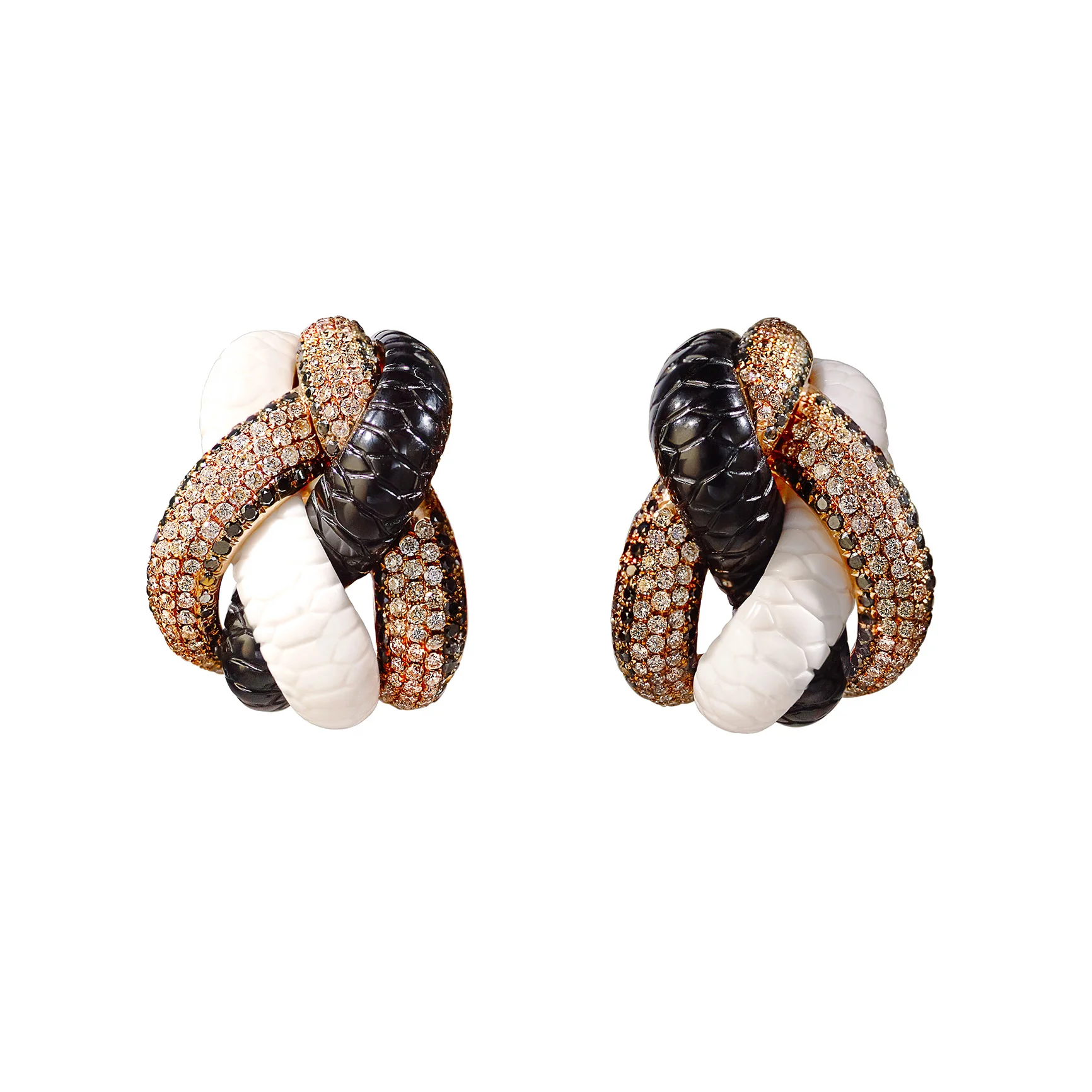 Eternal Knot - Black White - Earring EKE01