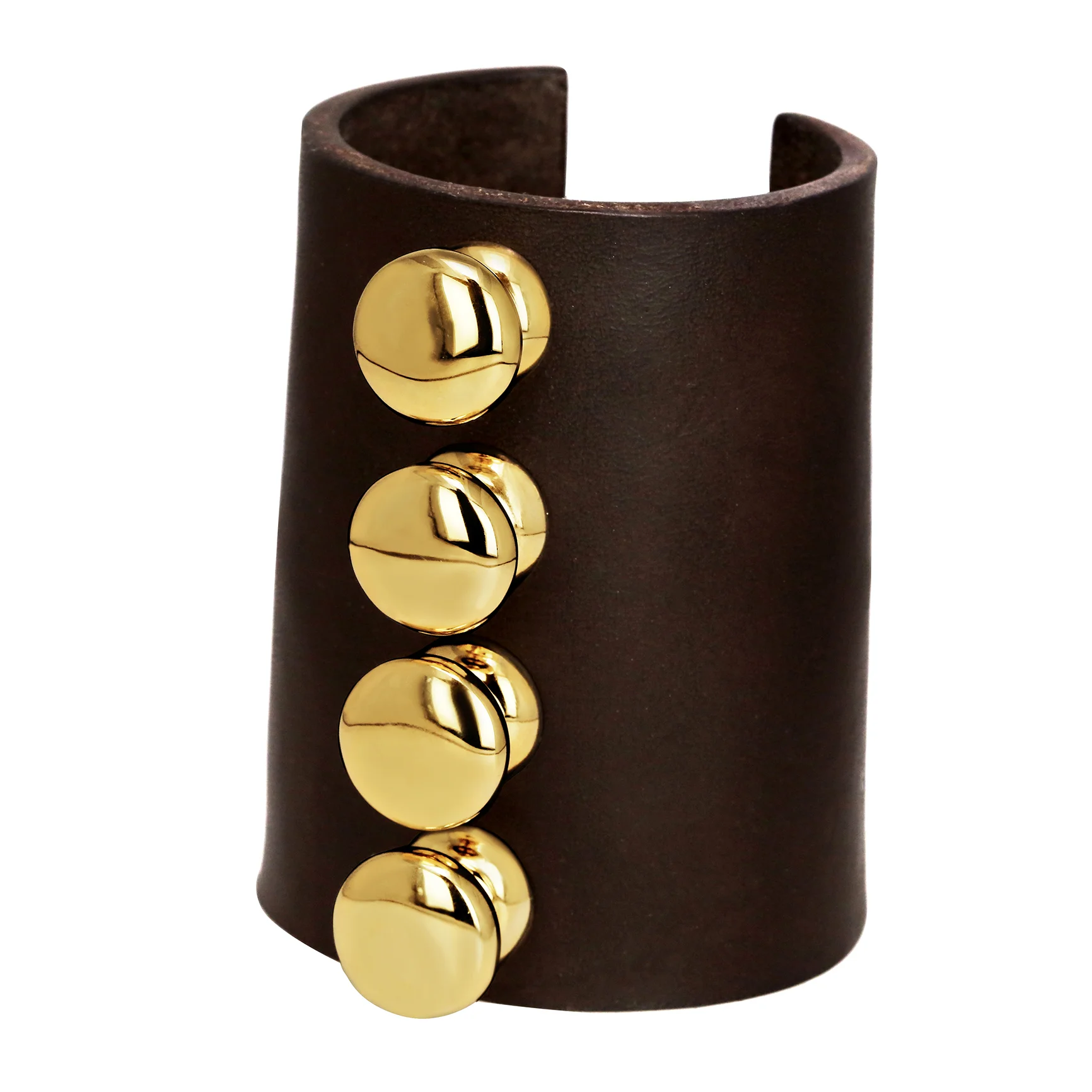 chocolate gold button cuff  .jpg