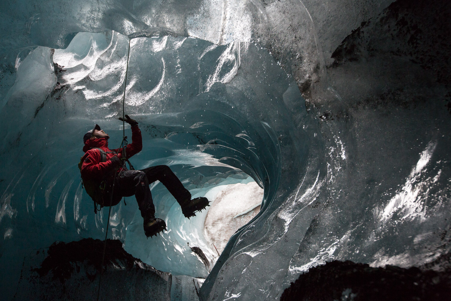 Eric Kruszewski photographs a glacier in Iceland for National Geographic Student Expeditions.