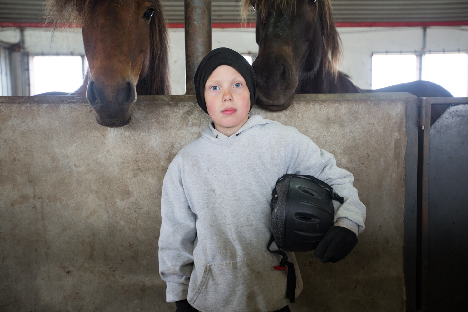 Eric Kruszewski photographs a horseman portrait in Iceland for National Geographic Student Expeditions.
