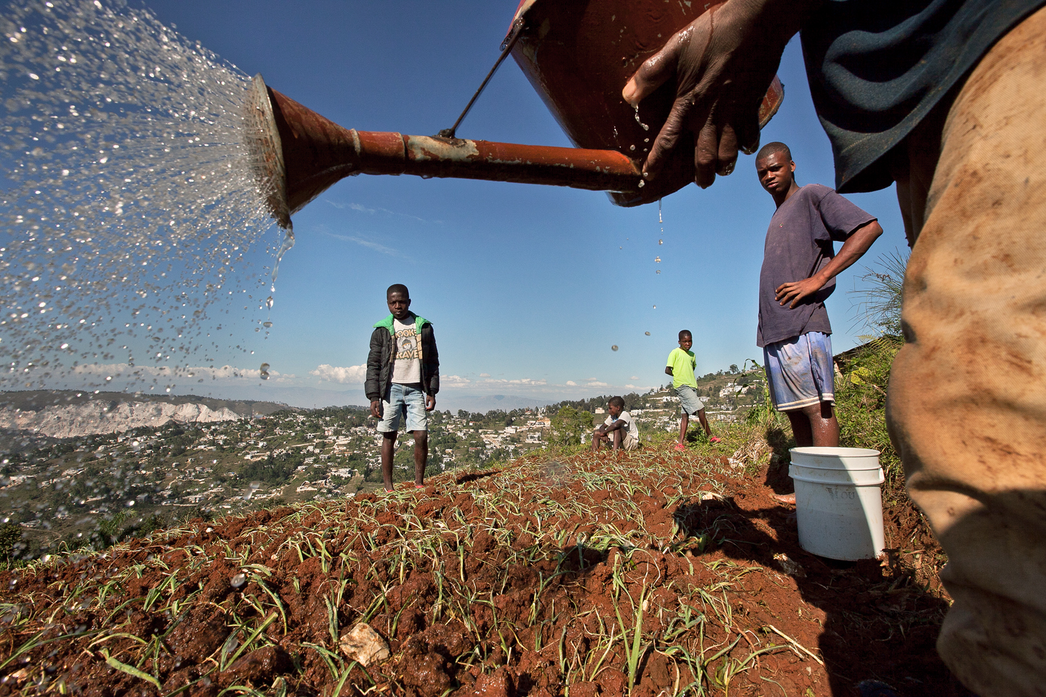  After delivering water by hand, farmers in Gramothe nurture crops that include onion, leek, sweet potato and cabbage. Yearly increases in the harvest have bolstered nutrition in the community, as well as incomes. 