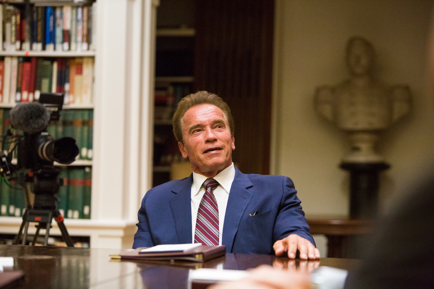 Eric Kruszewski photographs Arnold Schwarzenegger in Washington, D.C. for National Geographic Channel.