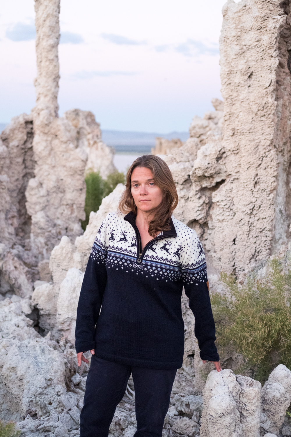  A portrait of Erika Larsen, a National Geographic Photographer, at Mono Lake. 