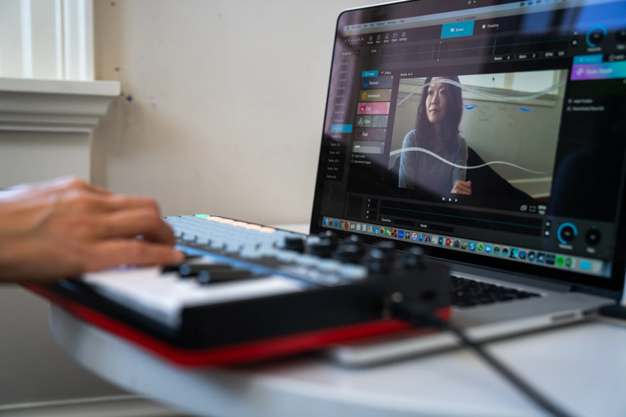 Yoko K. Sen demonstrates how she creates ambient electronic music on her computer.