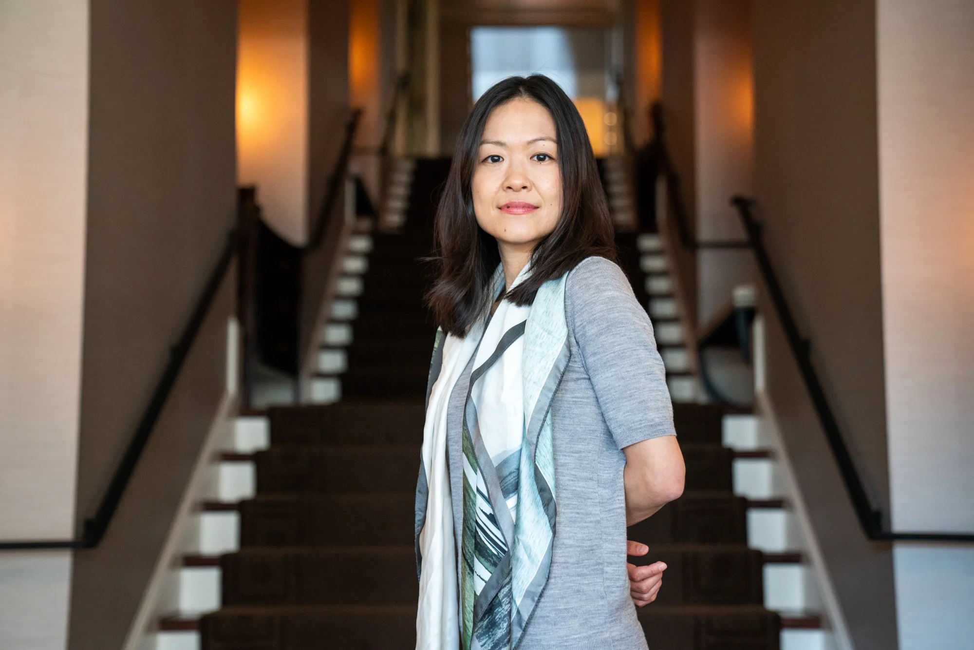Yoko K. Sen poses for a portrait in Washington, D.C.’s Halcyon House.