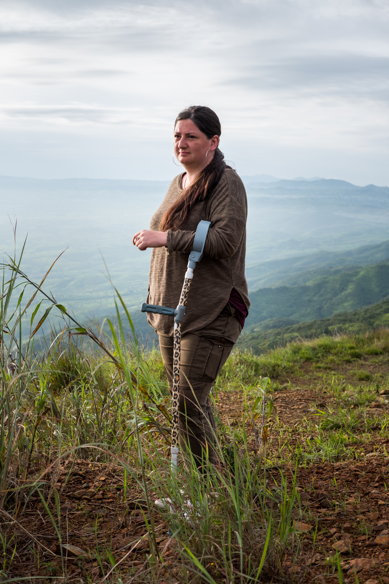  Holly Randall poses for a portrait at the Kawetara Mountain lookout in Mbeya, Tanzania. During Holly’s four-week sabbatical, she volunteered at Child Support Tanzania, a non-governmental organization located in Mbeya, Tanzania, that educates disable