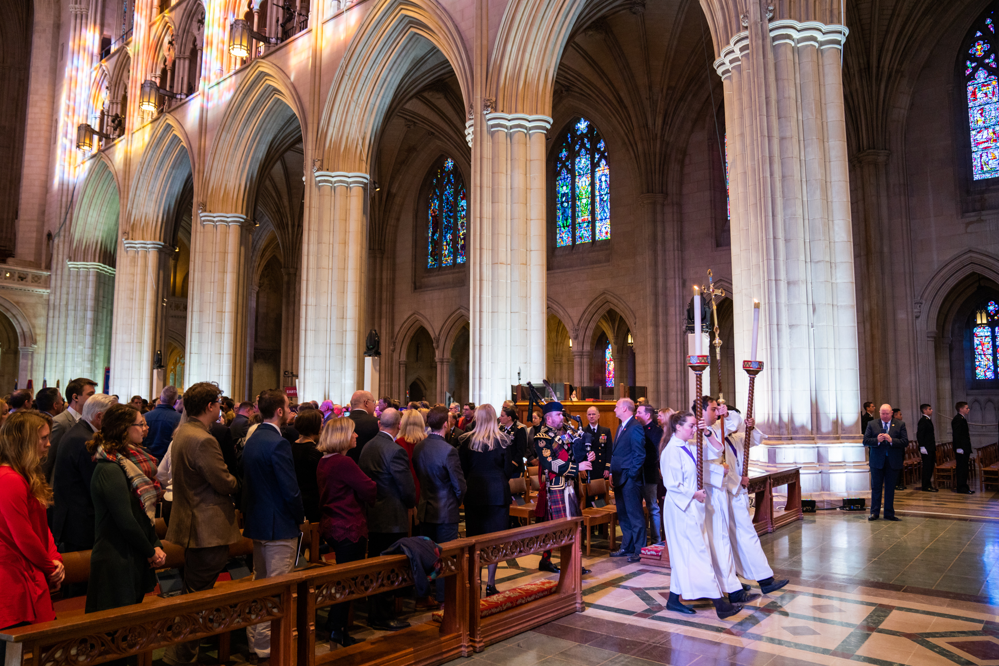  The procession through the cathedral commences the ceremony. 