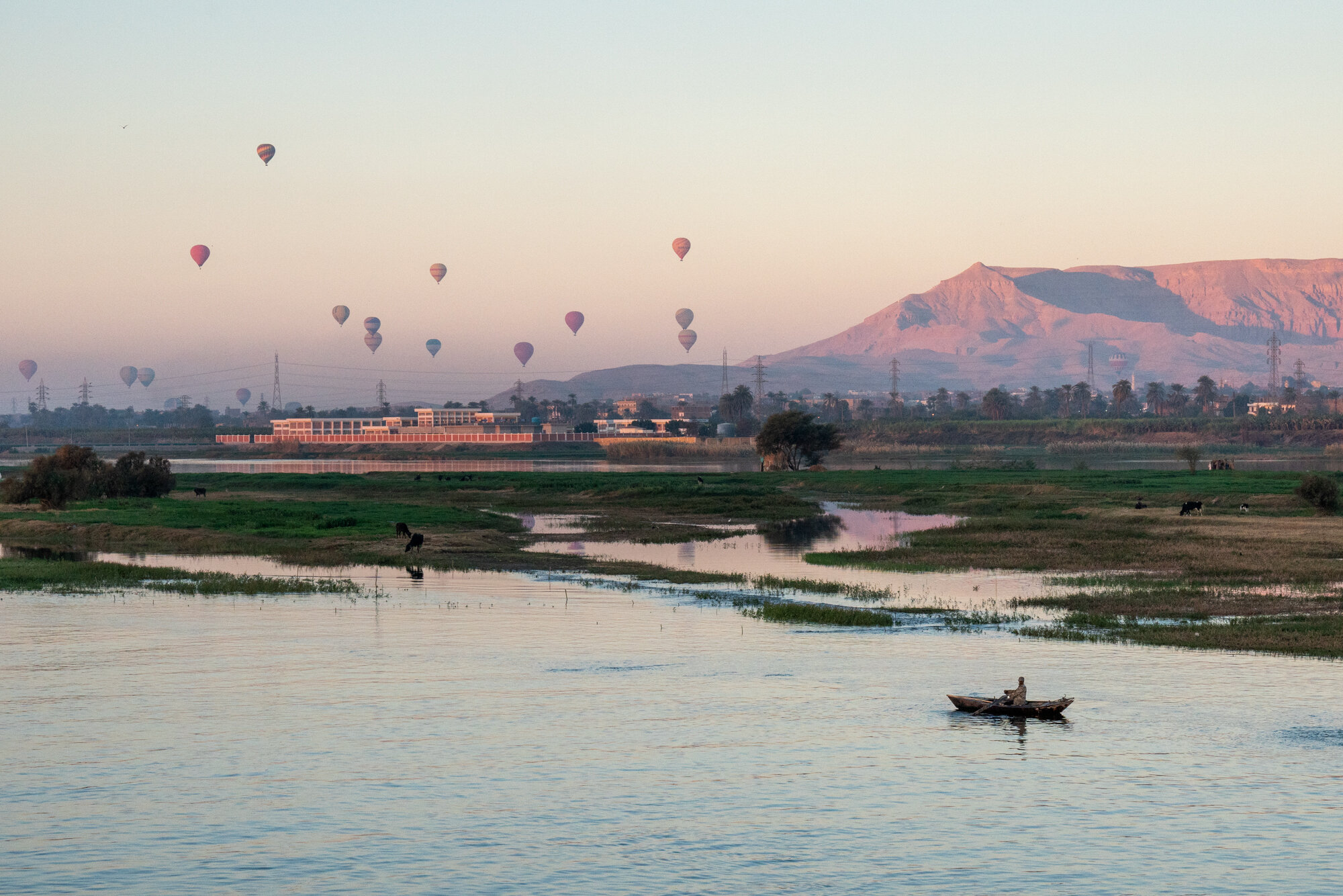 Eric Kruszewski photographs The Nile River in Luxor, Egypt for Lindblad Expeditions.