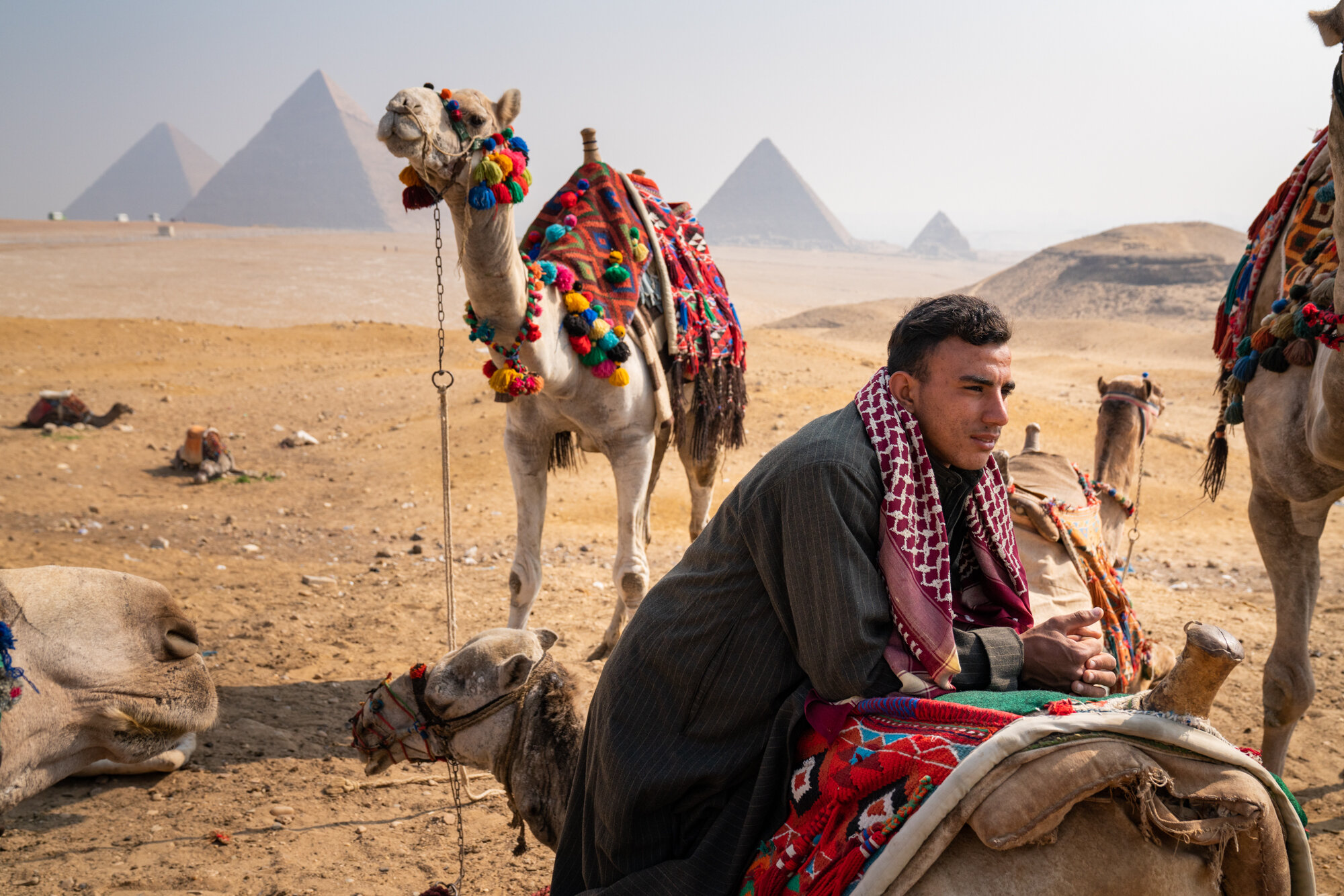 Eric Kruszewski photographs The Giza Pyramids in Giza, Egypt for Lindblad Expeditions.