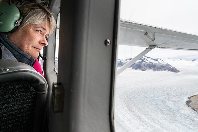 While visiting Petersburg, Alaska, we had an option of flying over LeConte #Glacier. I was fortunate (thanks to a few empty seats and a kind leader) to document the ride, and one person&rsquo;s vantage point here, above the river of ice below. Photo 