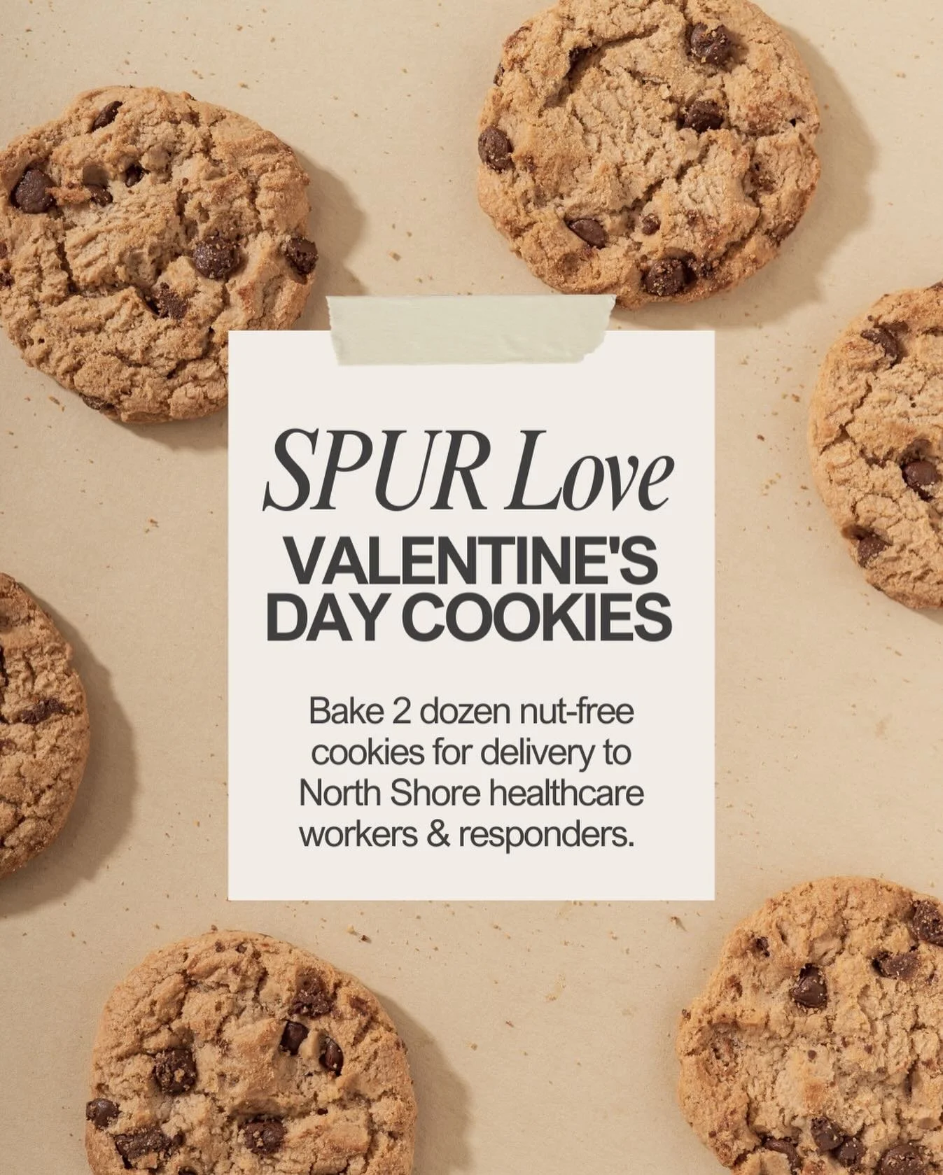 Looking to spread some love this #ValentinesDay? We are excited to be partnering with @spurnorthshore to share cookies with local first responders&mdash;including the staff at @salemhospital ❤️🍪

Sign up to bake 2 dozen nut free cookies at the link 