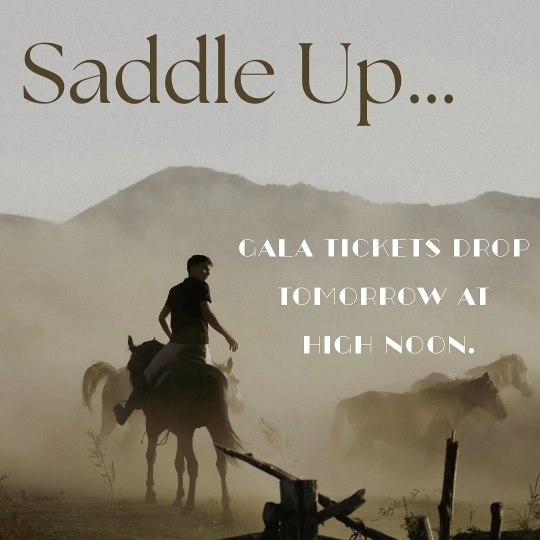 Can&rsquo;t put the horse back in the barn now&mdash;gala tickets go on sale TOMORROW (4/7) at NOON.

They won&rsquo;t last long, so set a reminder to visit the link in our bio 🤠🤎
